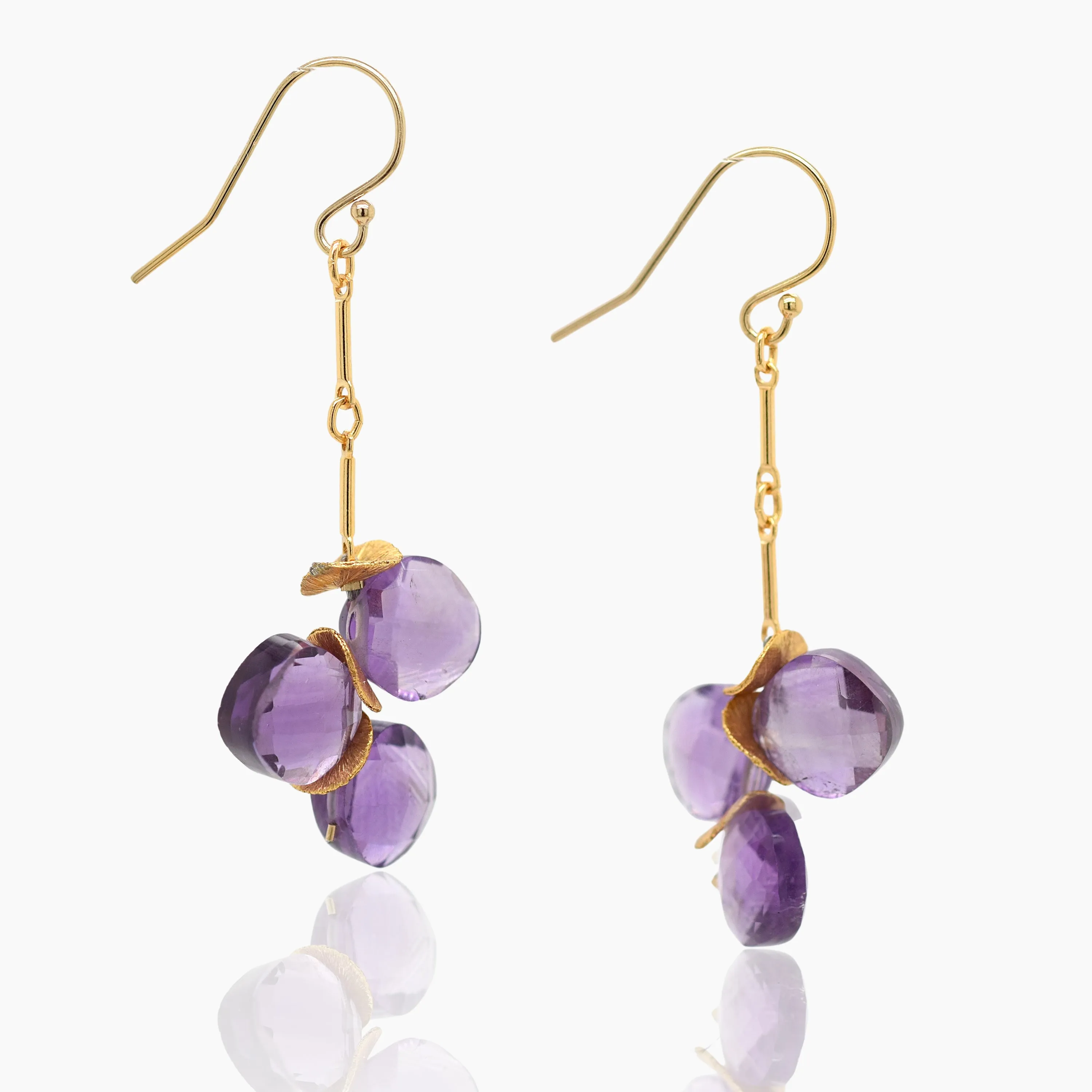 Amethyst Purple Passion Gold Earrings