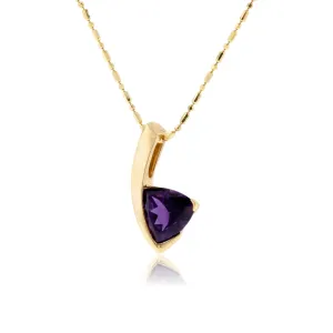Amethyst Solitaire Trillion Pendant