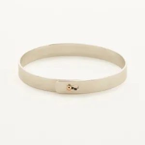 CLICK BRACELET - silver with 18K gold ball clasp