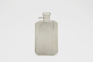 Engine Turned Sterling Silver Flask