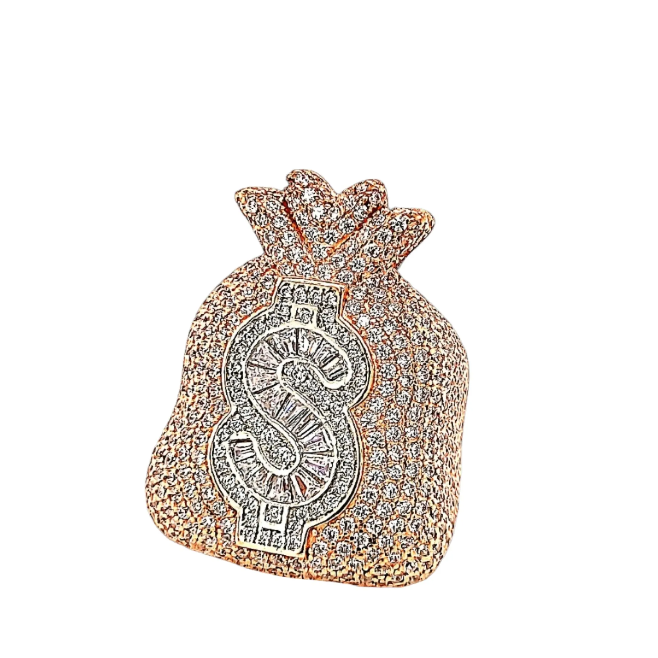 Sparkling Fortune Money Bag Statement Ring - C1035639